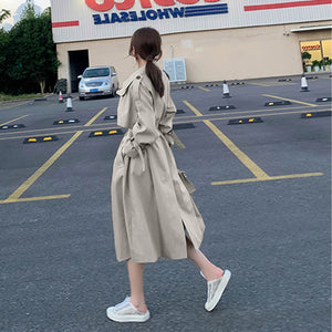 Women's Trench Coat | Double Breasted & Oversize | for Spring & Autumn | Beige White Color