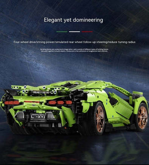 Car Toy Building Blocks for kids | 3,868 Pieces Set | Sports Car Gift (Rear View)