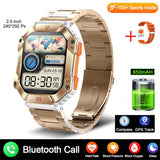 Smartwatch for Fitness & Outdoor: Voice Control, GPS & Fitness Tracking | (Gold Steel Band)