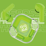 Headset: Transparent Design + TWS Technology + 8-Hour Battery Life - Green Color