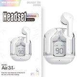 Headset: Mini Wireless Bluetooth - 20 Hours Usage, Power Display & Noise Reduction-Color(White Extra Long Range)