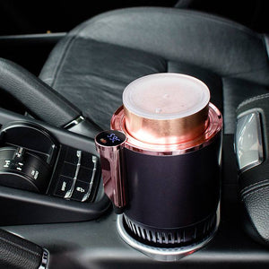 Car Cup Holder | Cooling & Heating 2-in-1 Car Cup & Temperature Screen (Black Preview)