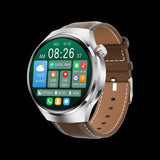 Smartwatch: Heart Rate, Blood Oxygen, Bluetooth Calls & AMOLED Display-(Single Brown Belt Color)