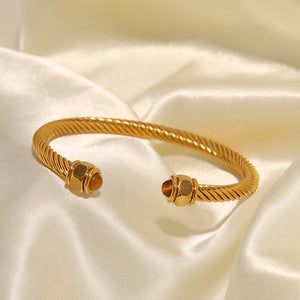 Bracelet for Women | Thea Gold | Elegant Fashion Women's Jewelry (Brown Stone Preview)