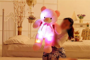 Teddy Bear with Light & Colorful Glowing | A Lovely Gift for Kids- Pink color lights on