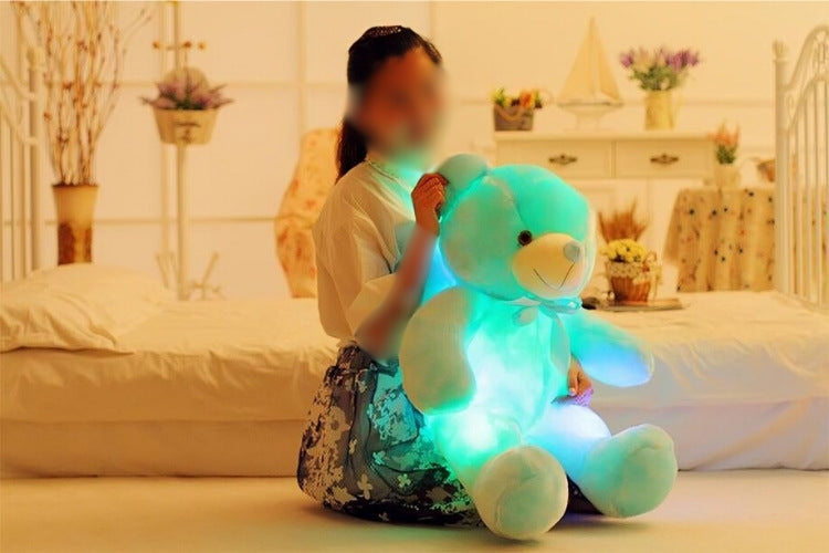 Teddy Bear with Light & Colorful Glowing | A Lovely Gift for Kids- Green color lights on