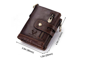 RFID Wallet: for Men's Retro-Secure, Multi-Card & Stylish Leather Made- Dimension in cm