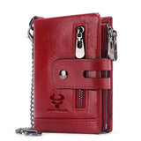 RFID Wallet: for Men's Retro-Secure, Multi-Card & Stylish Leather Made- Red Color