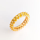 Rings for Women | Oval Zircon Ring with Starry Diamonds | Colors Available (Golden Gold Diamond)