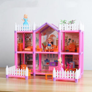 Doll House Princess Castle - Play House Villa Toy Gift for Girls (Variant A)