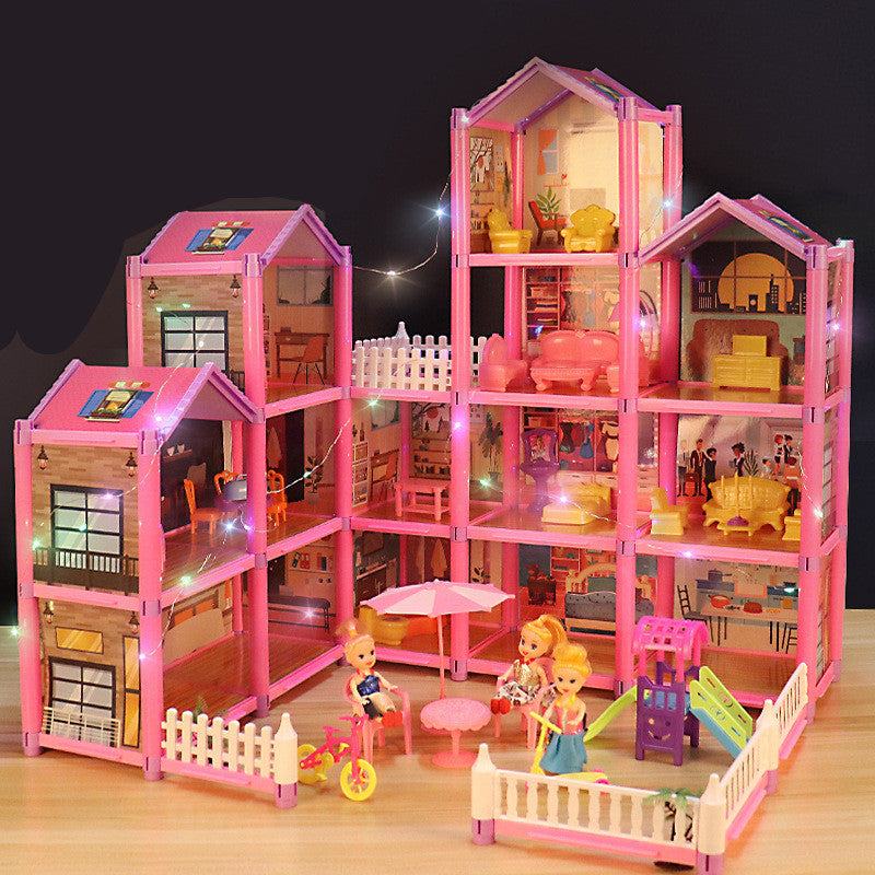 Doll House Princess Castle - Play House Villa Toy Gift for Girls (Variant D)