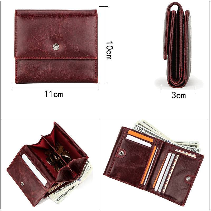 Wallet for Women: RFID-Secure, Bifold & Stylish Leather Made -Dimensions in cm