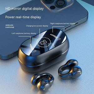 Headset: Sports Ear Clip Model - Battery Use Display + Noise Reduction- HD Mirror Digital Display