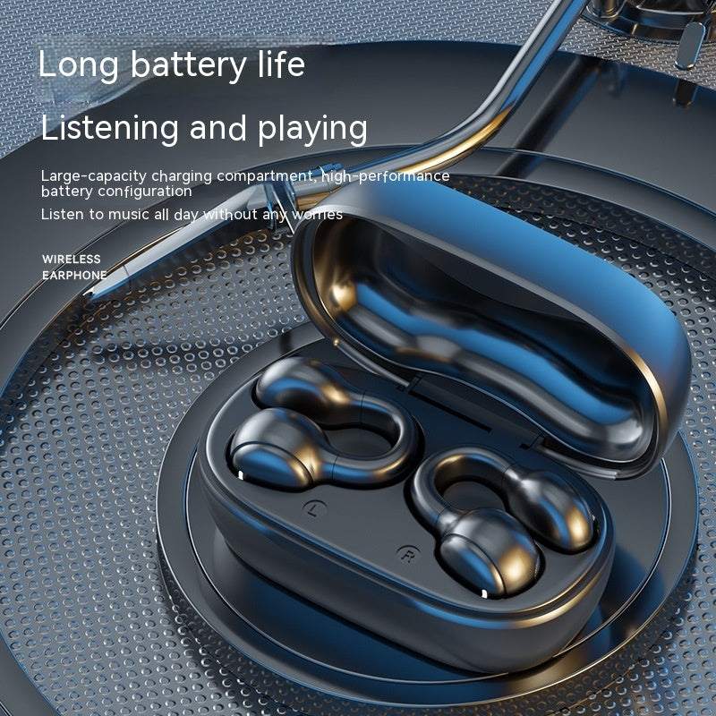 Headset: Sports Ear Clip Model - Battery Use Display + Noise Reduction- Long Battery Life Calls & Play