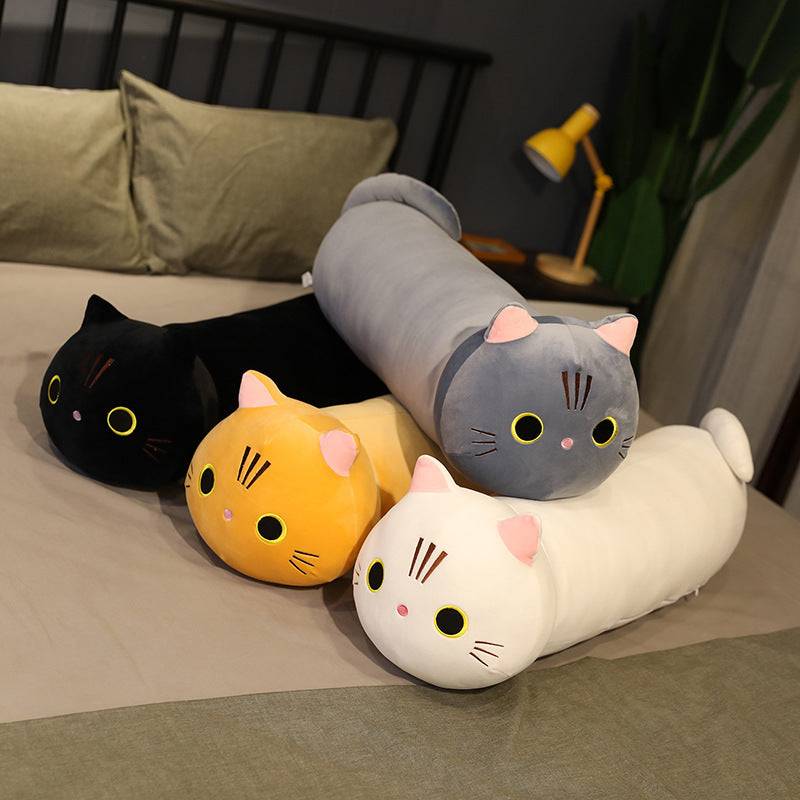 Cat Plush Pillow | A Large Stuffed Cat Doll with Soft & Adorable Touch (4 Different Colors)