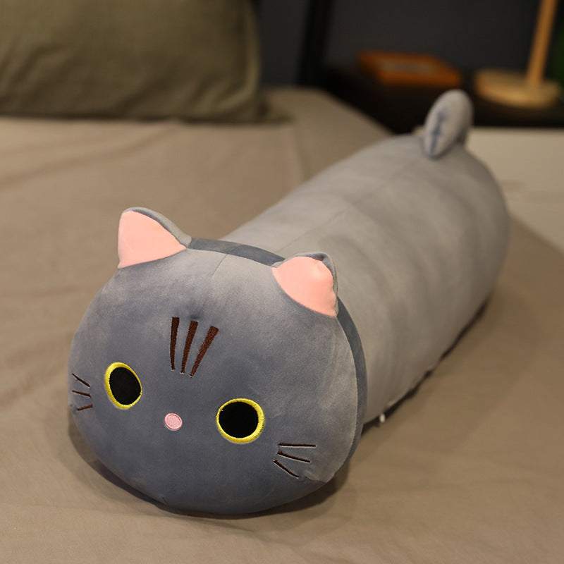 Cat Plush Pillow | A Large Stuffed Cat Doll with Soft & Adorable Touch (Grey Color)