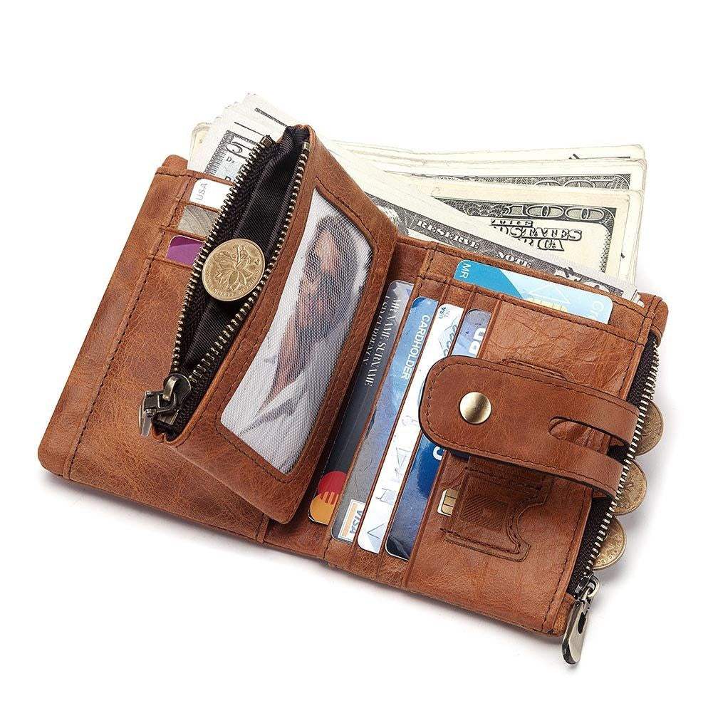 RFID Wallet: for Men's Retro-Secure, Multi-Card & Stylish Leather Made- Opened Inside Preview