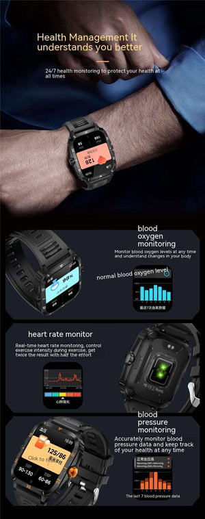 Smartwatch for Sports: Health & Sleep Monitor, Step Count, Heart Rate & BT Call-(Preview 1)