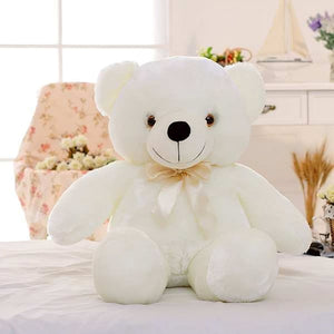 Teddy Bear with Light & Colorful Glowing | A Lovely Gift for Kids- White color lights off