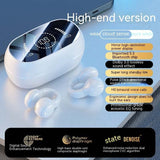 Headset: Sports Ear Clip Model - Battery Use Display + Noise Reduction- White Color