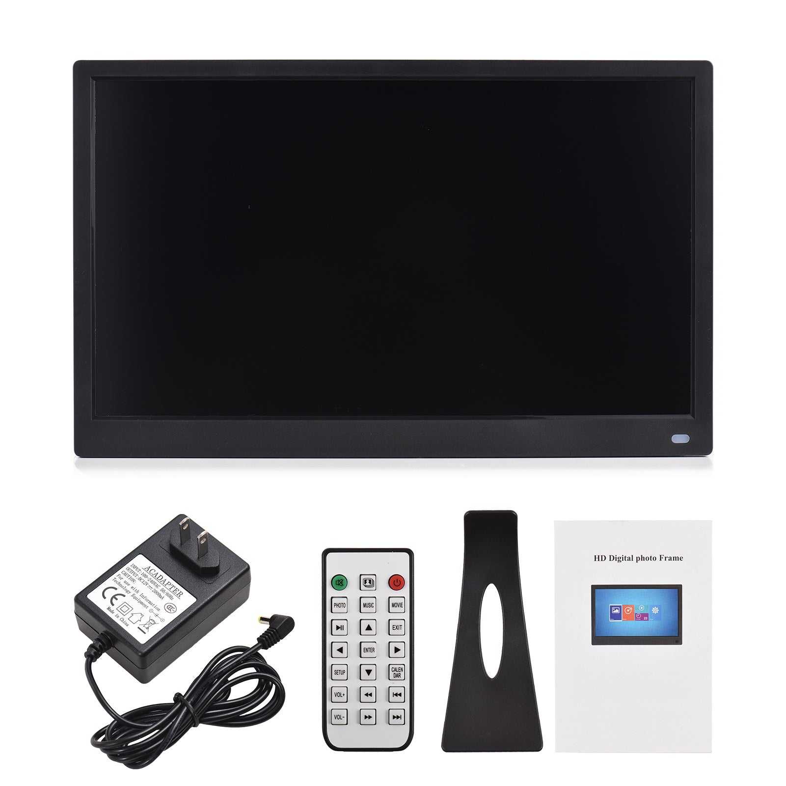 Digital Photo Frame 15.6" HD - Video Playback, Auto-Rotate & Speakers- Remote Control