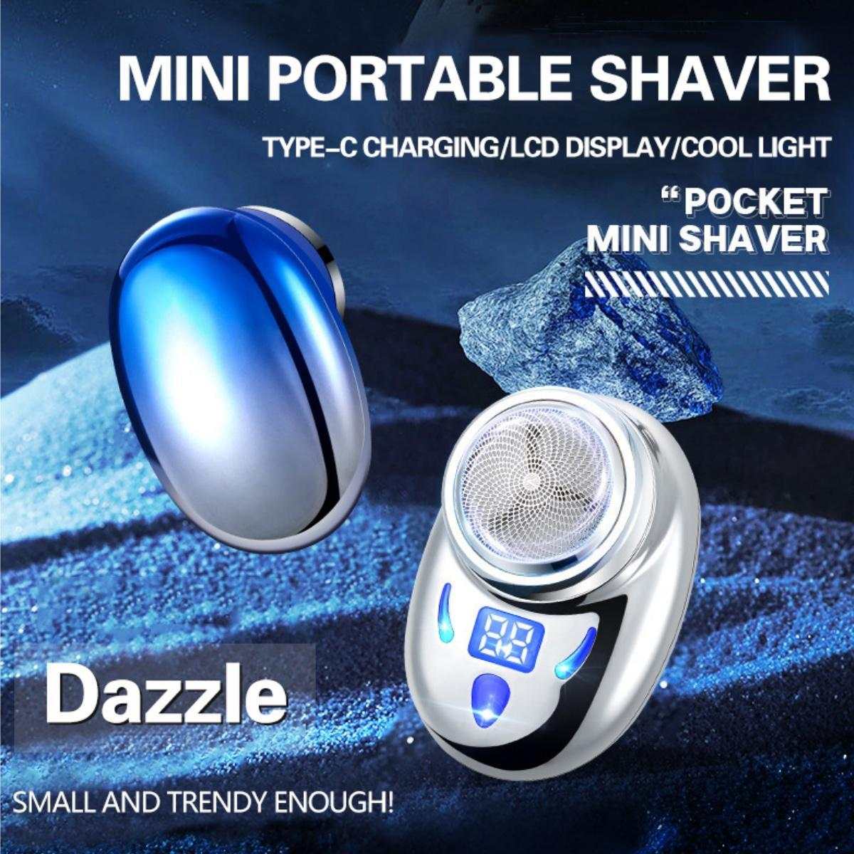 Shaver: Pocket, Mini Electric Portable Shaver + Digital Display - Type-C Charging - Pocket-Friendly