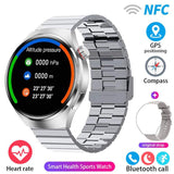 Smartwatch: Heart Rate, Blood Oxygen, Bluetooth Calls & AMOLED Display-(Silver Silicone Steel Saving Color)