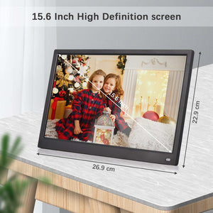 Digital Photo Frame 15.6" HD - Video Playback, Auto-Rotate & Speakers- Dimensions