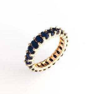 Rings for Women | Oval Zircon Ring with Starry Diamonds | Colors Available (Golden Black Diamond)