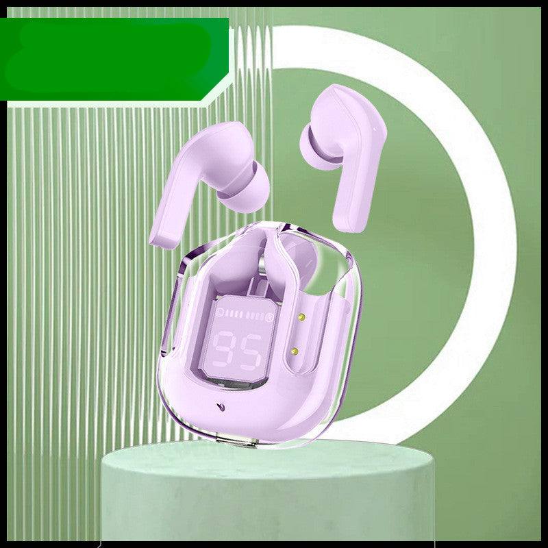 Headset: Mini Wireless Bluetooth - 20 Hours Usage, Power Display & Noise Reduction-Color(Purple)