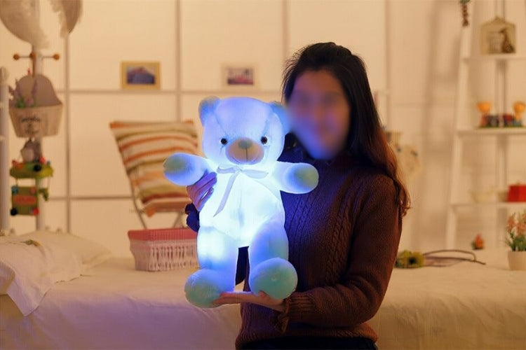 Teddy Bear with Light & Colorful Glowing | A Lovely Gift for Kids- Blue color lights on