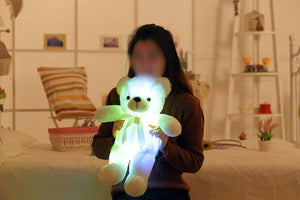 Teddy Bear with Light & Colorful Glowing | A Lovely Gift for Kids- White color lights on