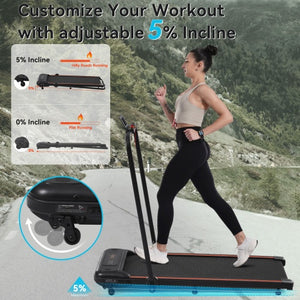 Walking Pad with Incline | Walking Pad Under Desk | 265 Lbs. Capacity, Black Color - 5% Incline Angle