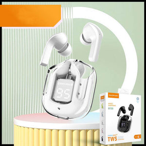 Headset: Mini Wireless Bluetooth - 20 Hours Usage, Power Display & Noise Reduction-Color(Large gift box white)