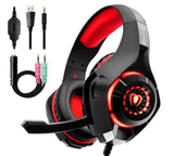 Headset for PS4/PC & Smartphones - with Deep Bass - for Comfort Gaming- Red Color