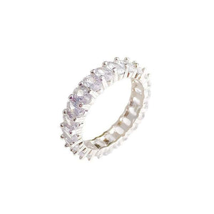 Rings for Women | Oval Zircon Ring with Starry Diamonds | Colors Available (Silver White Diamond)