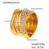 Rings for Women | Cross-Woven Gold & Silver Ring with Diamonds (Dimensions 2)