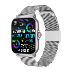 Smartwatch for Sports: Touch Control, Magnetic Charging & BT Calling-(Silver Steel Preview Color 2)