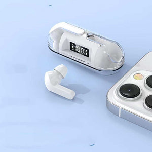 Headset: Bluetooth 5.3 - In-Ear - Fast Charging & Transparent Design + 5-Hour Battery Life- White Color