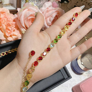 Bracelets For Women with Colored Gems | Tourmaline Gold Jewelry (Water Drops Shaped Gems)