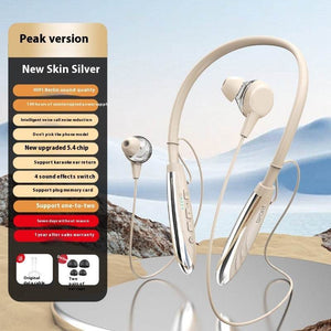 Headset for Sports - Neckband Wireless 9D Stereo with Battery Display-Color(Skin Silver)