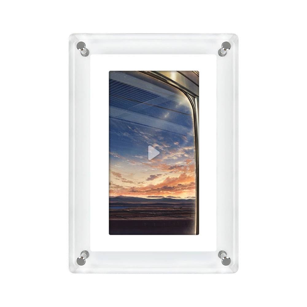 Digital Photo Frame: 5" Acrylic – 1080p Ultra-Clear Playback- Video Play