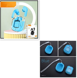 Headset: Mini Wireless Bluetooth - 20 Hours Usage, Power Display & Noise Reduction-Color(Large gift box Blue set)