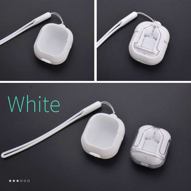 Headset: Mini Wireless Bluetooth - 20 Hours Usage, Power Display & Noise Reduction-Color(White headphone case)