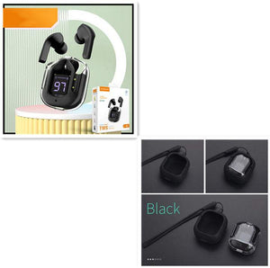 Headset: Mini Wireless Bluetooth - 20 Hours Usage, Power Display & Noise Reduction-Color(Large gift box Black set)