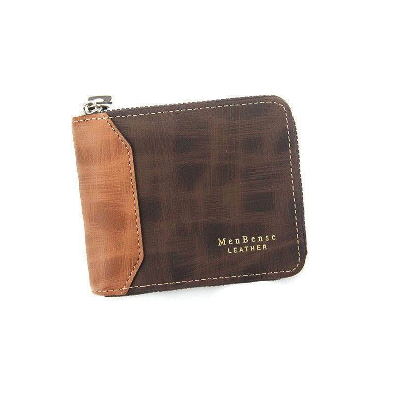 Wallet for Men - Simple, Stylish made of Durable PU Leather - Mixed Brown Color