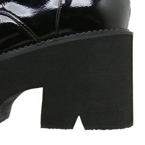 Ankle Boots for Women with Chunky Heel - Muffin Platform Martin Boots-Heel Showcase