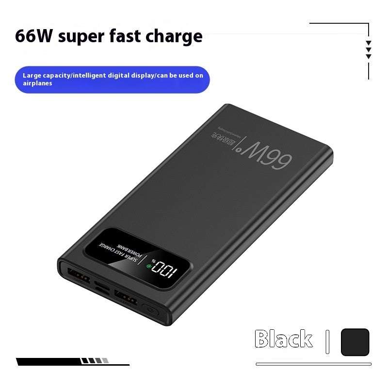 Power Bank: 66W & 120W Super Fast Charge-10000mAh & 20000mAh- Black Super Fast Charging