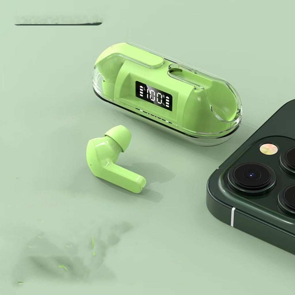 Headset: Bluetooth 5.3 - In-Ear - Fast Charging & Transparent Design + 5-Hour Battery Life- Main Preview Light Green Color