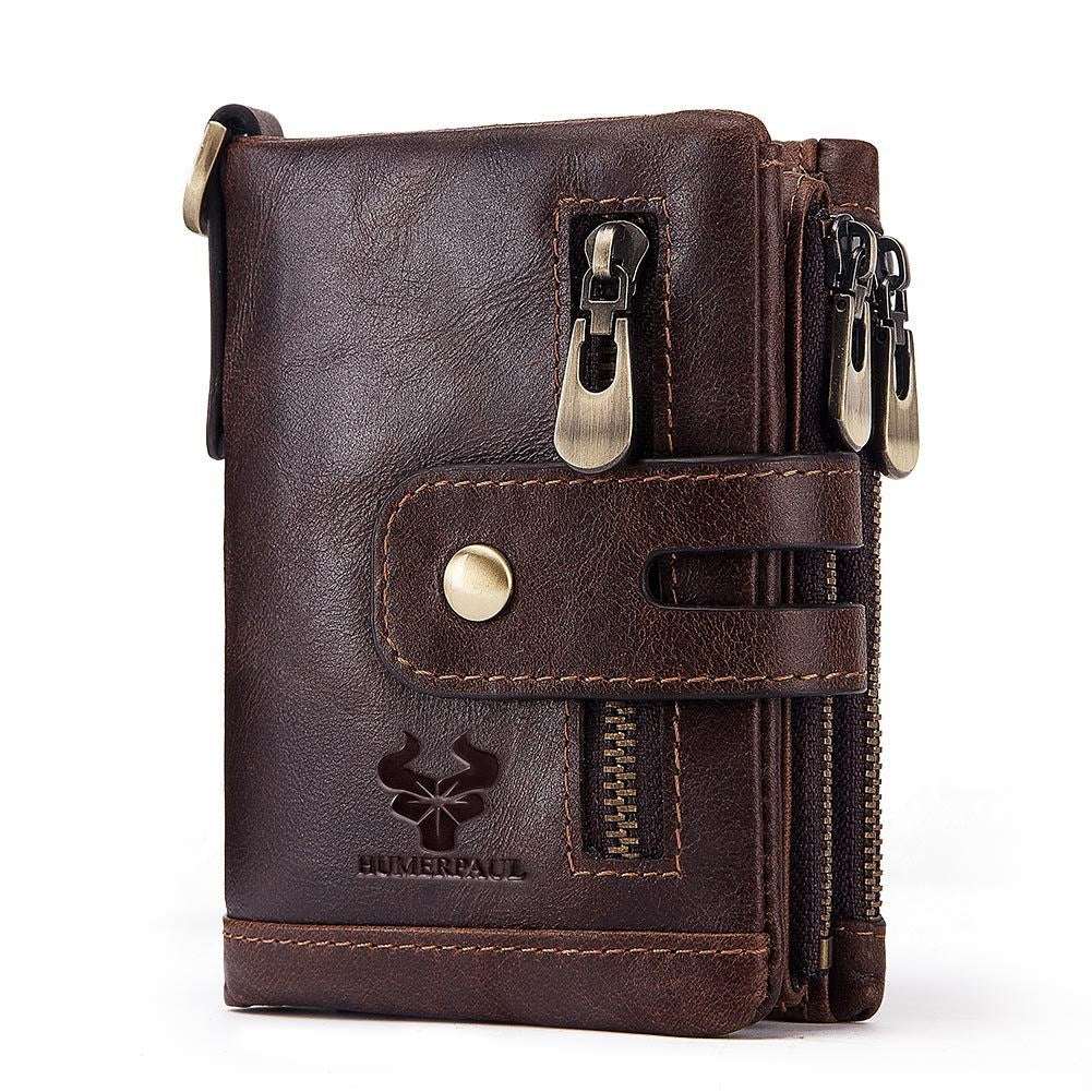 RFID Wallet: for Men's Retro-Secure, Multi-Card & Stylish Leather Made- Brown Color